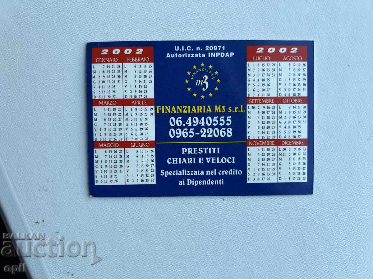 Календарче Италия 2001 Календарче Италия 2001