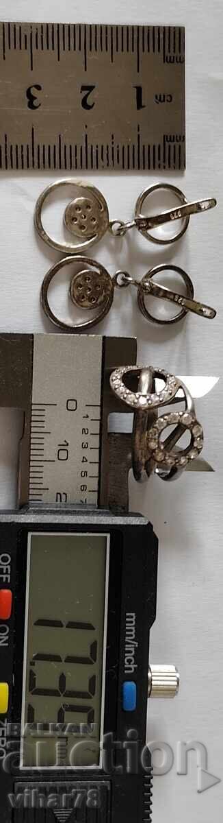 Сребърни обеци и пръстен - 5