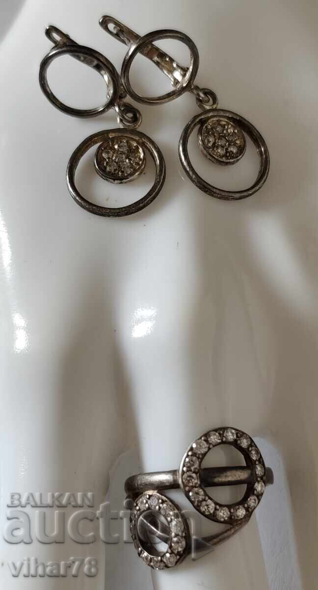 Сребърни обеци и пръстен - 6