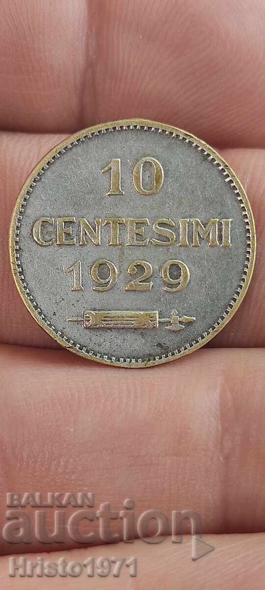 Token 10 Centesimi 1929