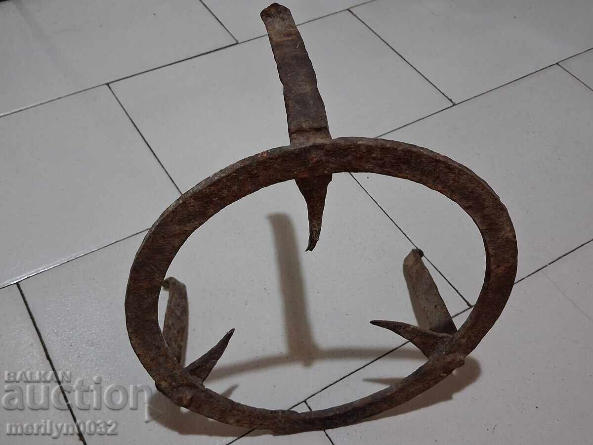 Antique wrought iron fire pit stand - 5