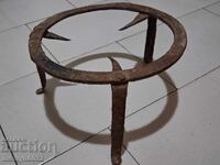 Старинен кован сажек поставка за огнище ковано желязо