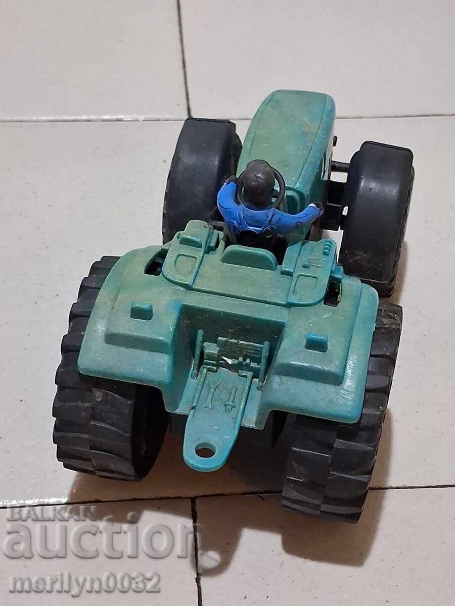 Delivery of Children's tin toy tractor with trailer 70s NRB