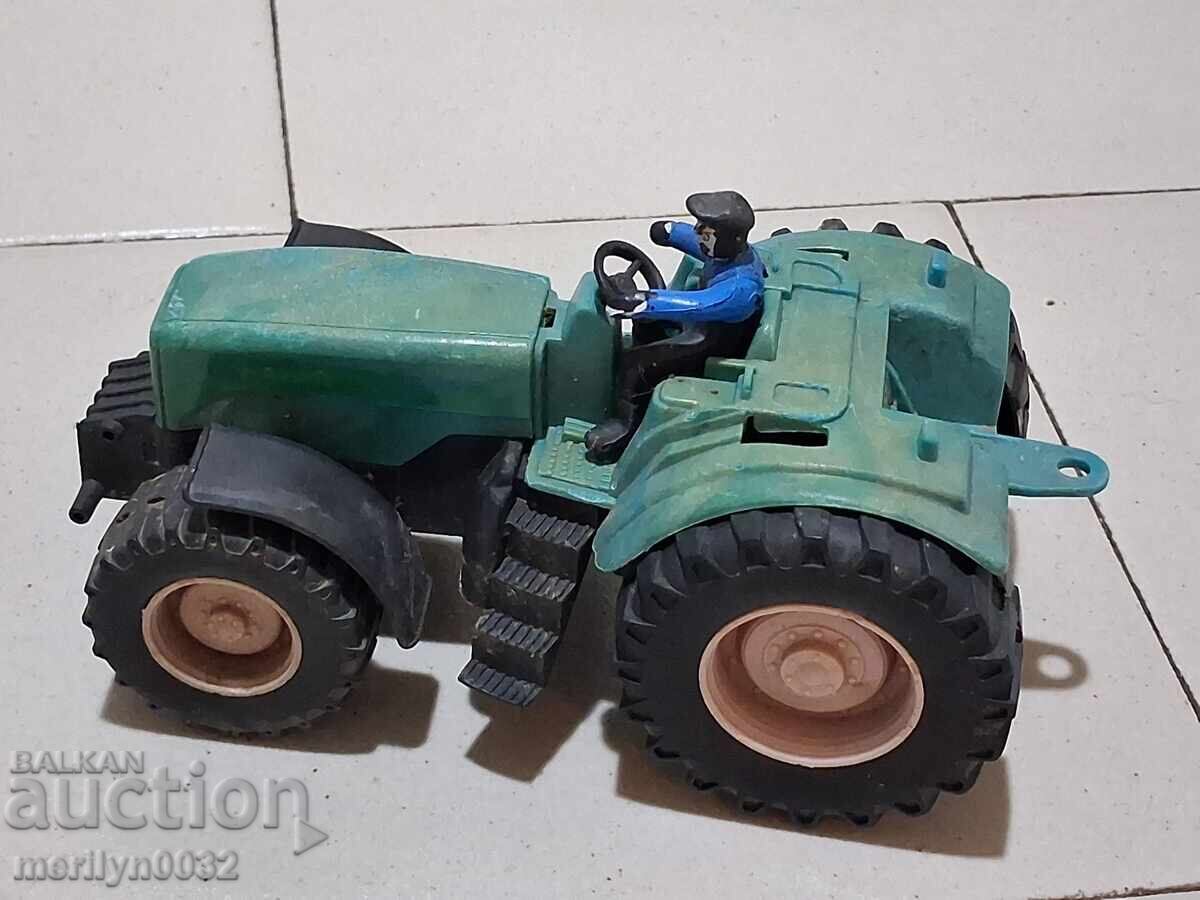 Children's tin toy tractor with trailer 70s NRB