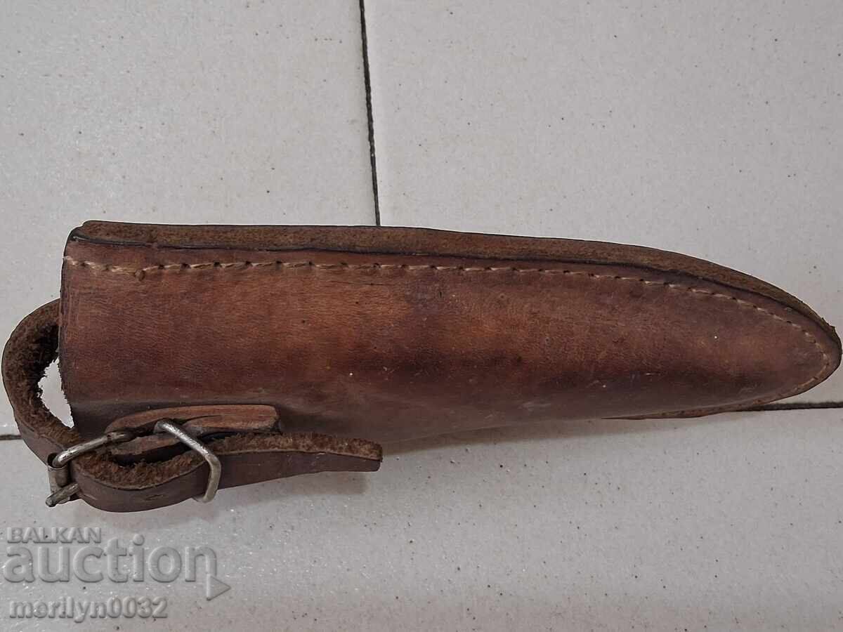 Auction  Army leather sheath, thick leather, massive blade