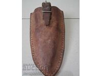 Teacă de piele militară, piele groasă, lamă masivă