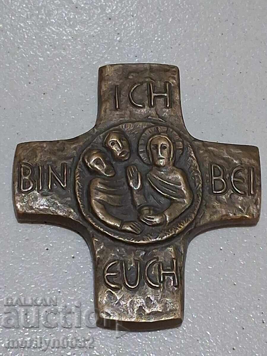 Χάλκινος σταυρός μενταγιόν Ιησούς Χριστός