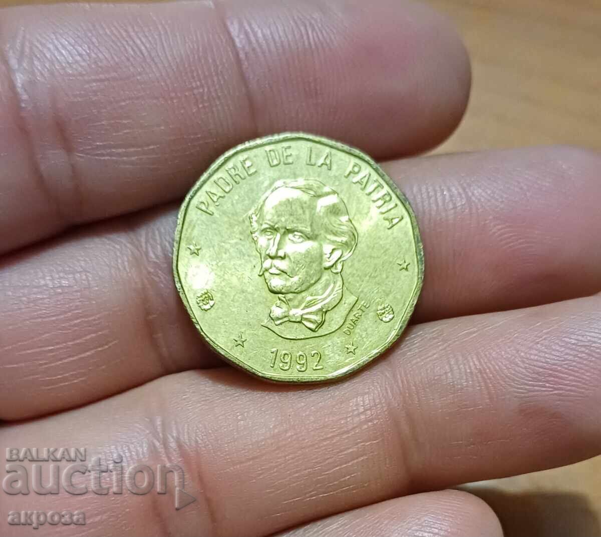 Δημοπρασία 1 πέσο Δομινικανής Δημοκρατίας 1992 με γυαλάδα