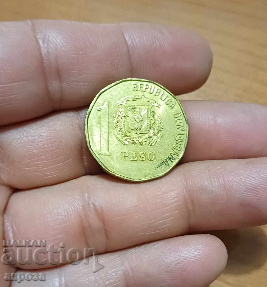 1 πέσο Δομινικανής Δημοκρατίας 1992 με γυαλάδα