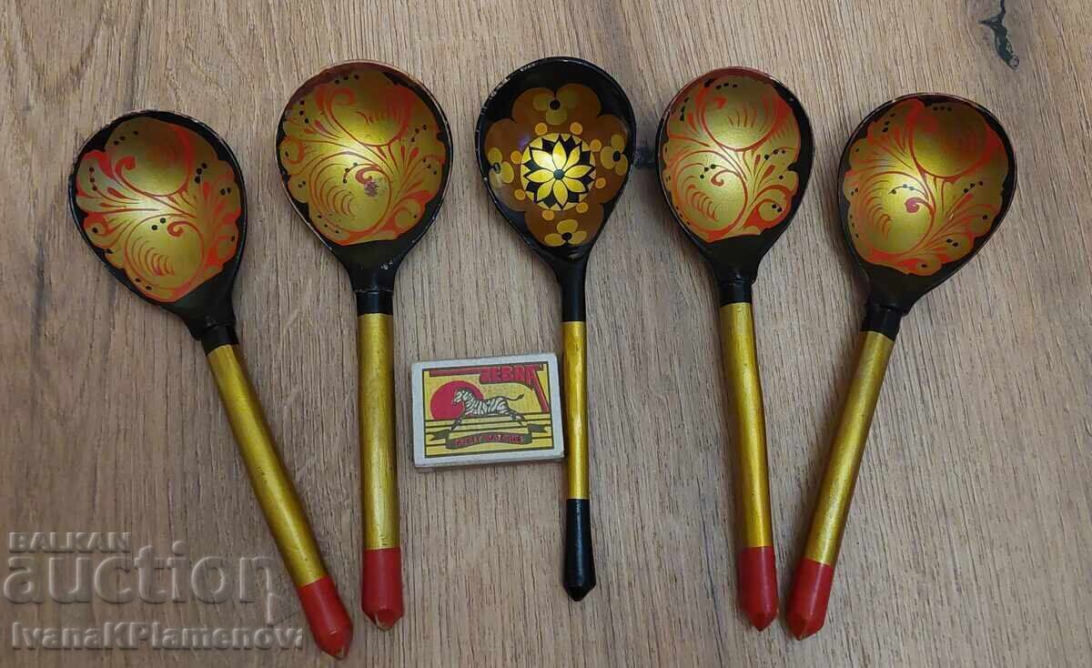 Souvenirs Wooden Khokhloma Russia for Connoisseurs 5 pieces - 7