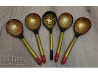 Suveniruri din lemn Hohloma Rusia pentru cunoscători, 5 bucăți