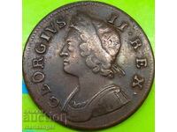 Great Britain 1/2 penny 1739 US colonial coin 9.99g