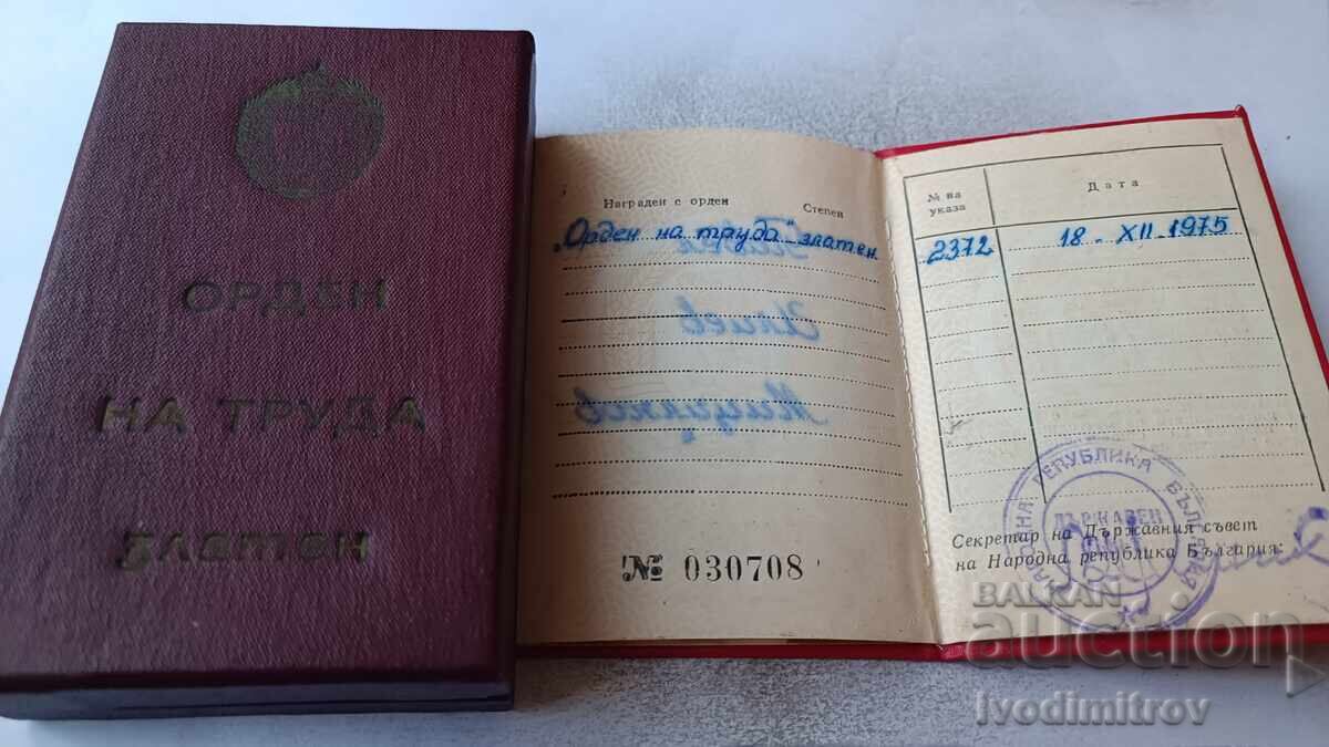 Golden Order of Labor with Certificate - 5