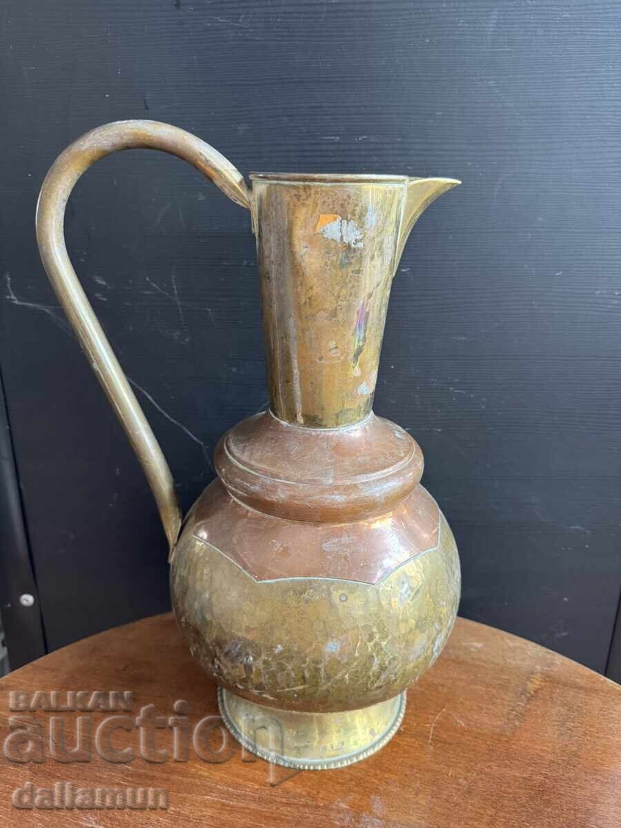 Antique brass pitcher with copper detail with price 35.00 BGN | € 17.90