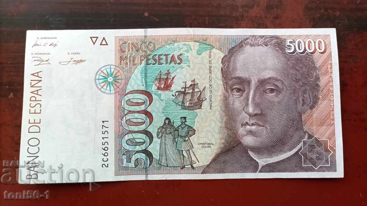 Spania 5000 pesetas 1992 Spania 5000 pesetas 1992