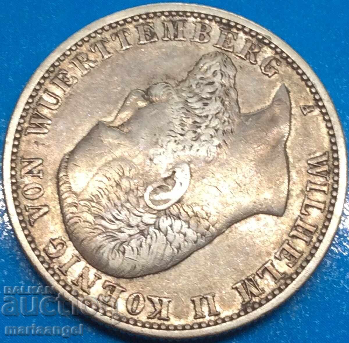 2 timbre 1904 Germania Württemberg Wilhelm II argint - 6