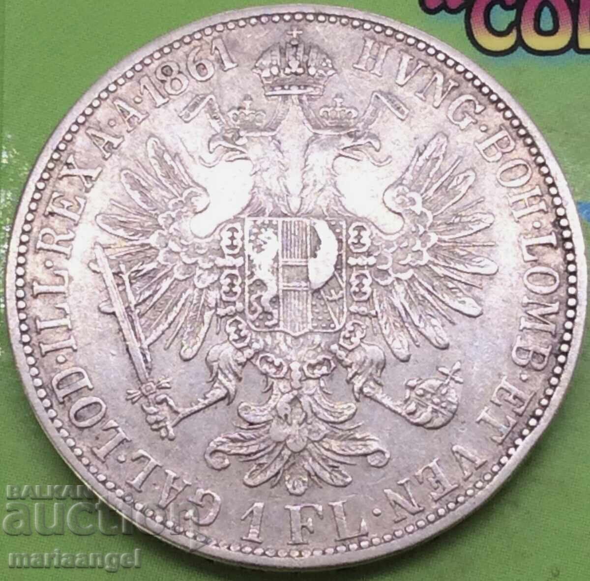 1 florin 1861 Austria A - Vienna Franz Joseph silver Patina - 6 1 florin 1861 Austria A - Vienna Franz Joseph silver Patina - 6