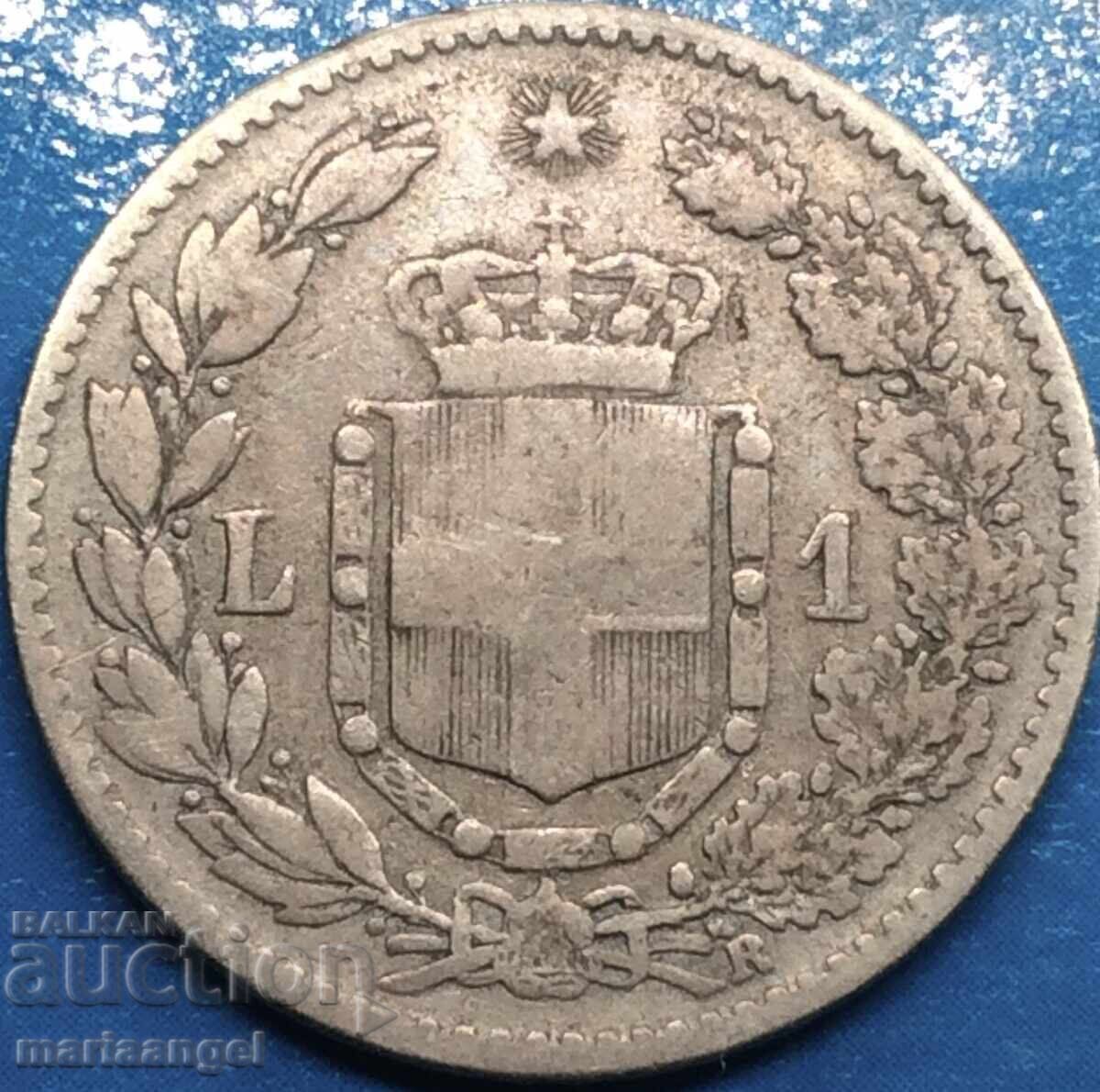Livrarea 1 liră 1886 Italia Umberto I Argint