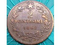 2 centesimi 1862 N - Napoli