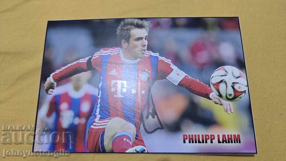 Philipp Lahm Autograph Card, with Stamp on the Back