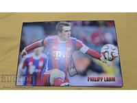 Card cu autograf Philipp Lahm, cu ștampilă pe verso