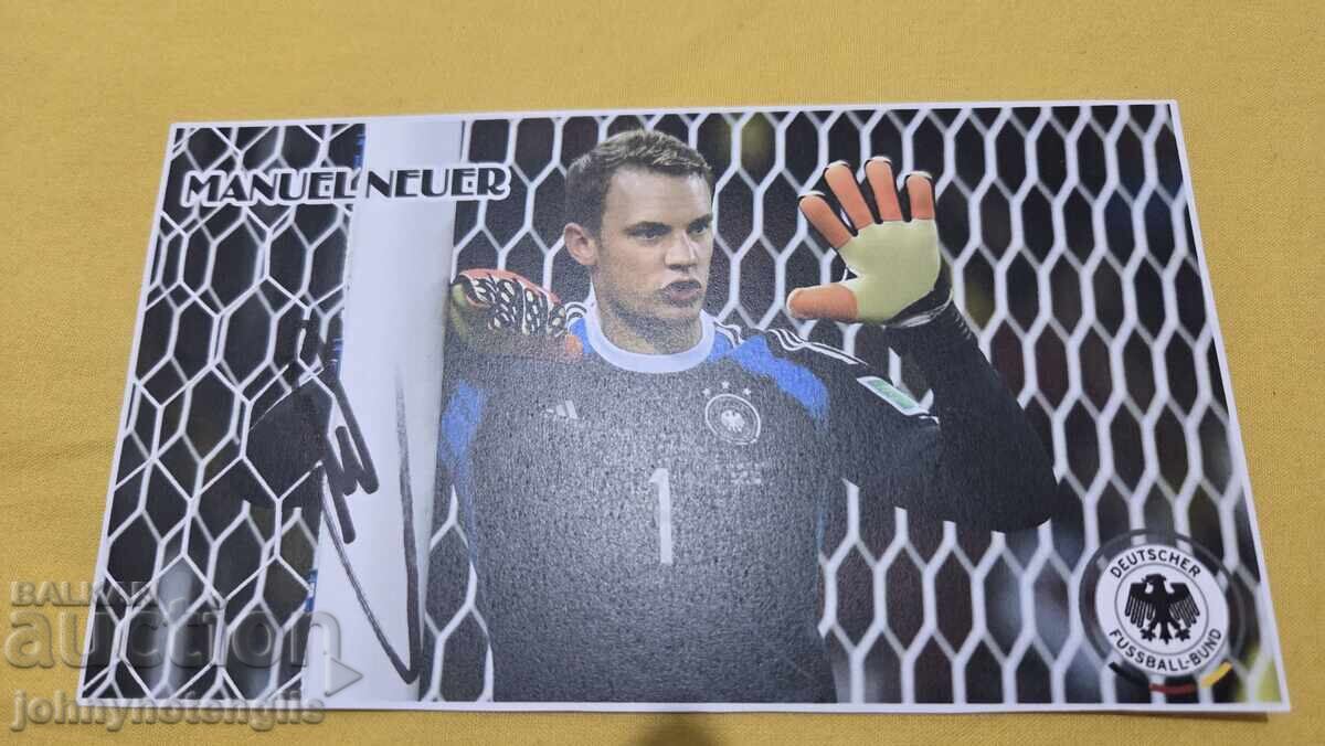 Manuel Neuer Autograph Card, with Stamp on the Back