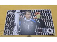 Carte poștală cu autograf Manuel Neuer, cu ștampilă pe verso