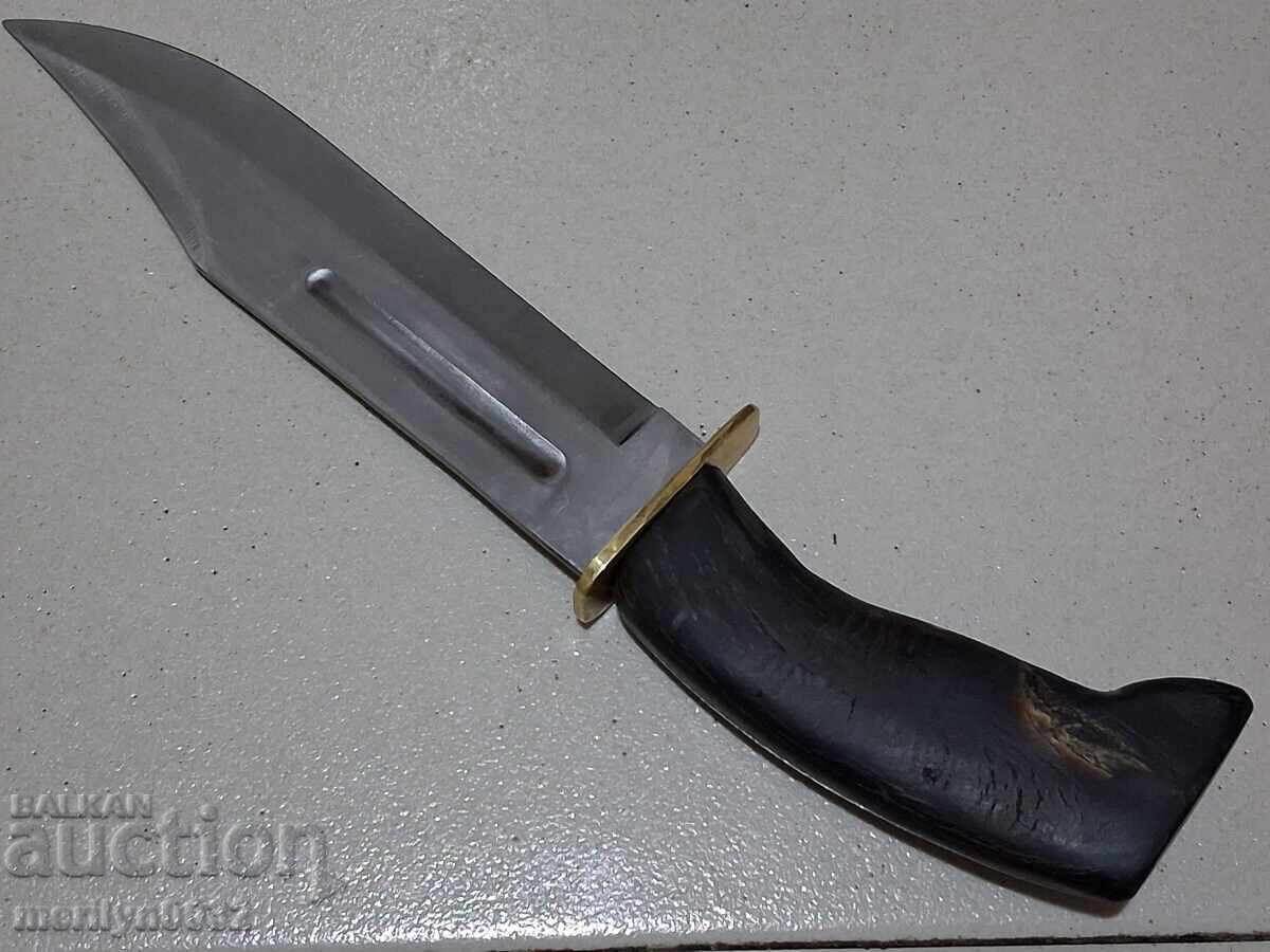 Hunting knife in a sheath with a buffalo horn handle - 7 Hunting knife in a sheath with a buffalo horn handle - 7