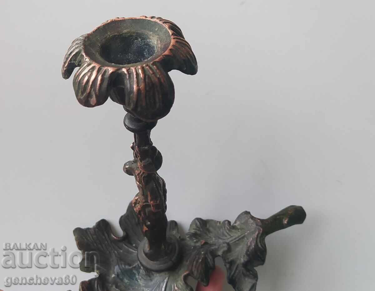 Vintage boy pageboy candlestick with tulip, leaf / USSR - 5 Vintage boy pageboy candlestick with tulip, leaf / USSR - 5