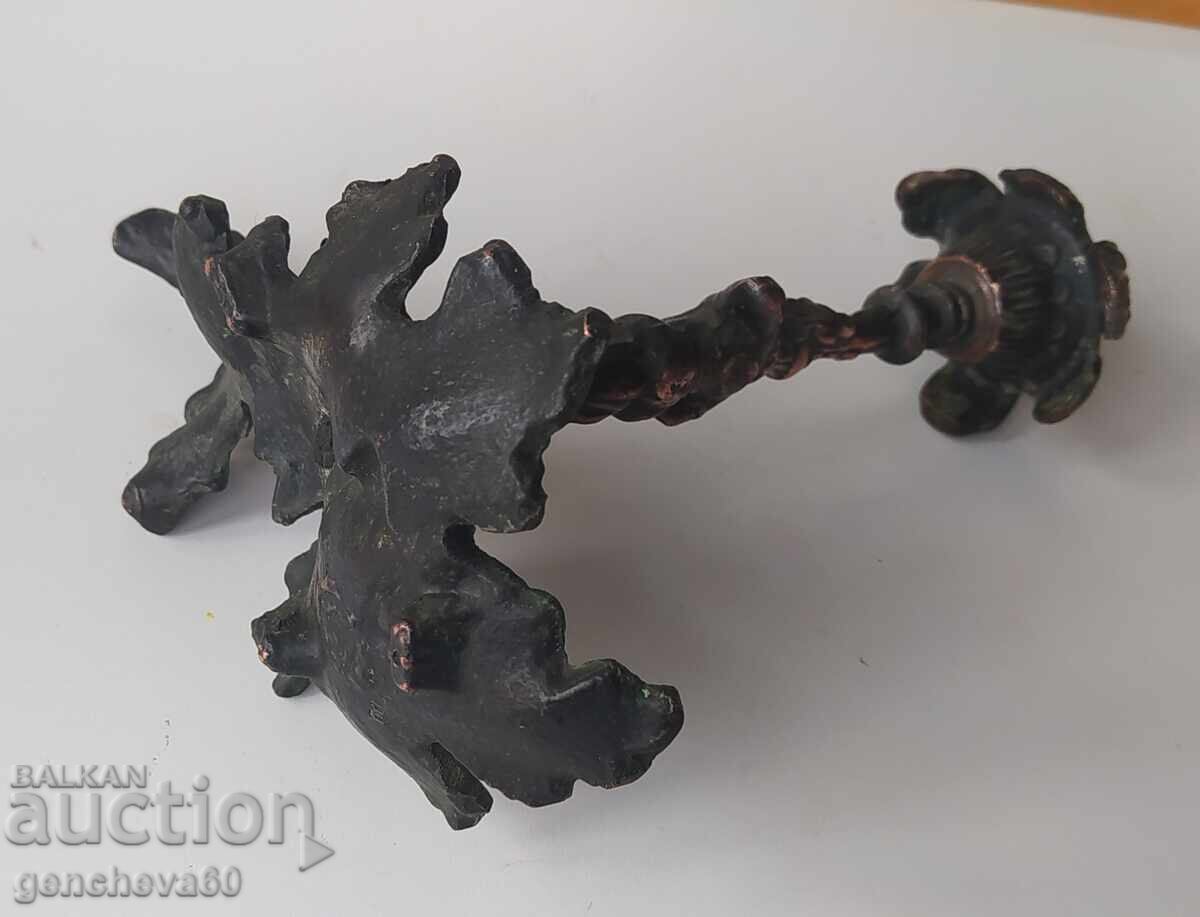 Vintage boy pageboy candlestick with tulip, leaf / USSR - 6 Vintage boy pageboy candlestick with tulip, leaf / USSR - 6