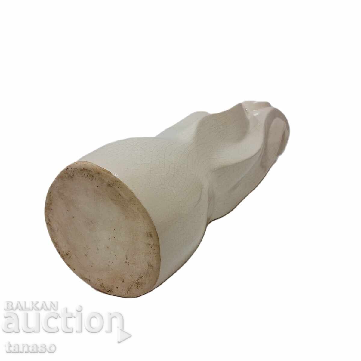 Бяла керамична ваза с напукана ледена глазура(8.1) - 6