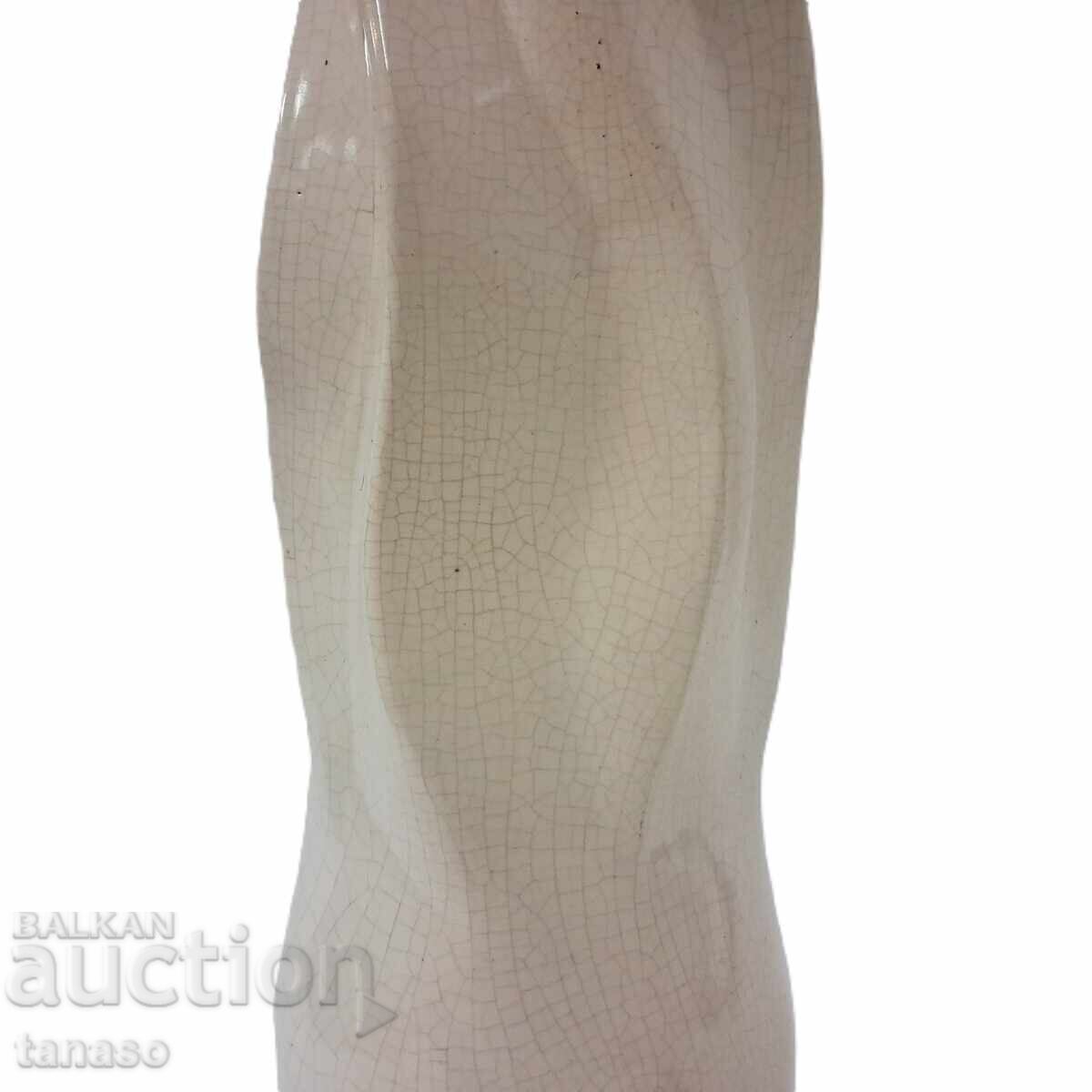 Бяла керамична ваза с напукана ледена глазура(8.1) - 7