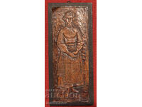 Παλαιό μετάλλιο μέλι, κορίτσι με παραδοσιακή φορεσιά