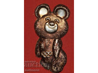 Decorație metalică ursulețul Mișa olimpiada 1980g