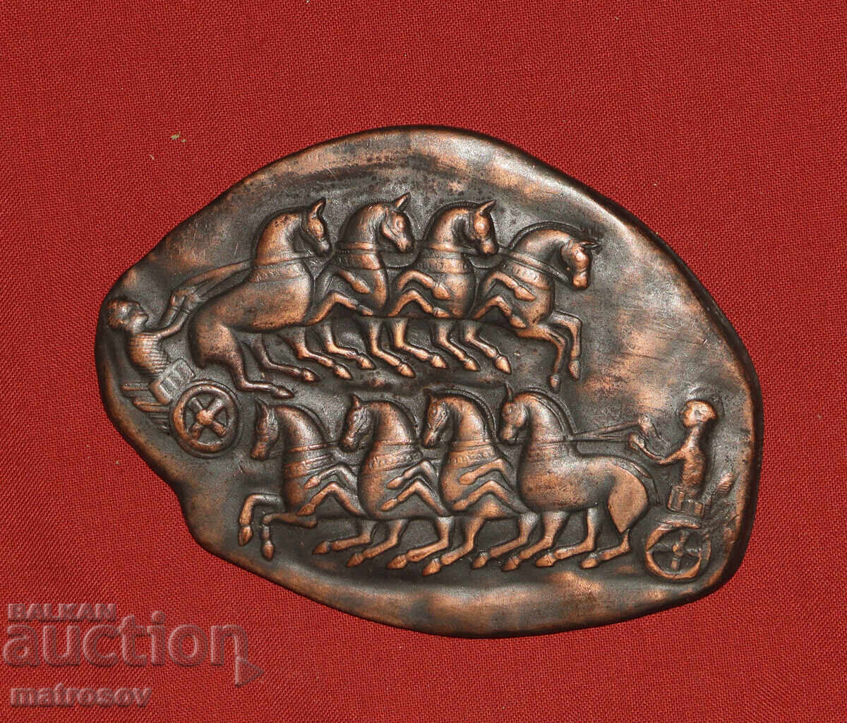 Auction  Bronze sculpture bas-relief Thracian chariot