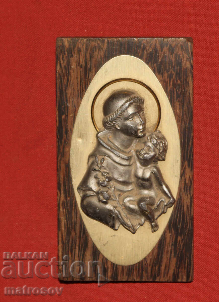 Handmade metal decoration Saint Anthony of Padua with price 80.00 BGN | € 40.90