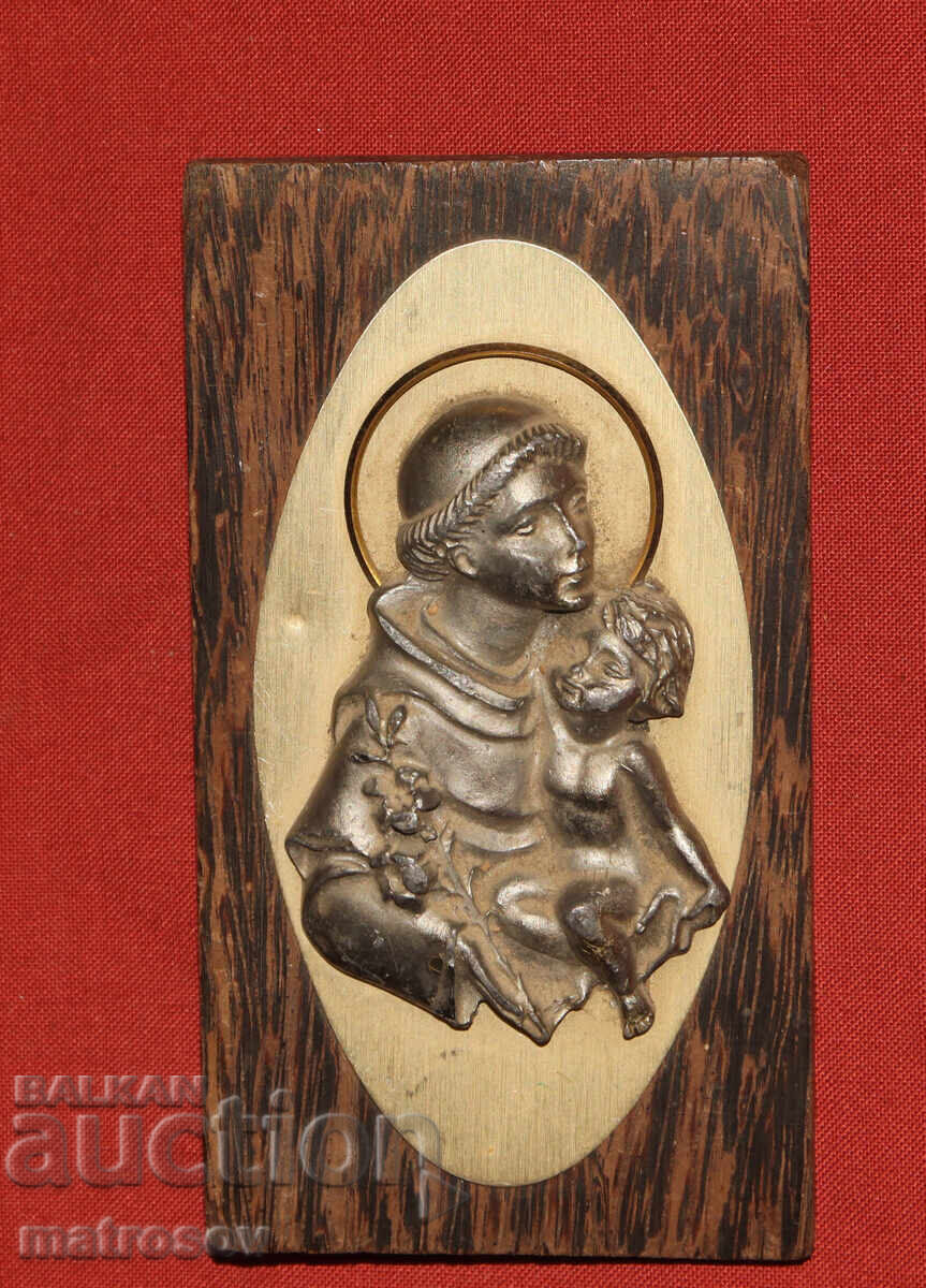Auction  Handmade metal decoration Saint Anthony of Padua