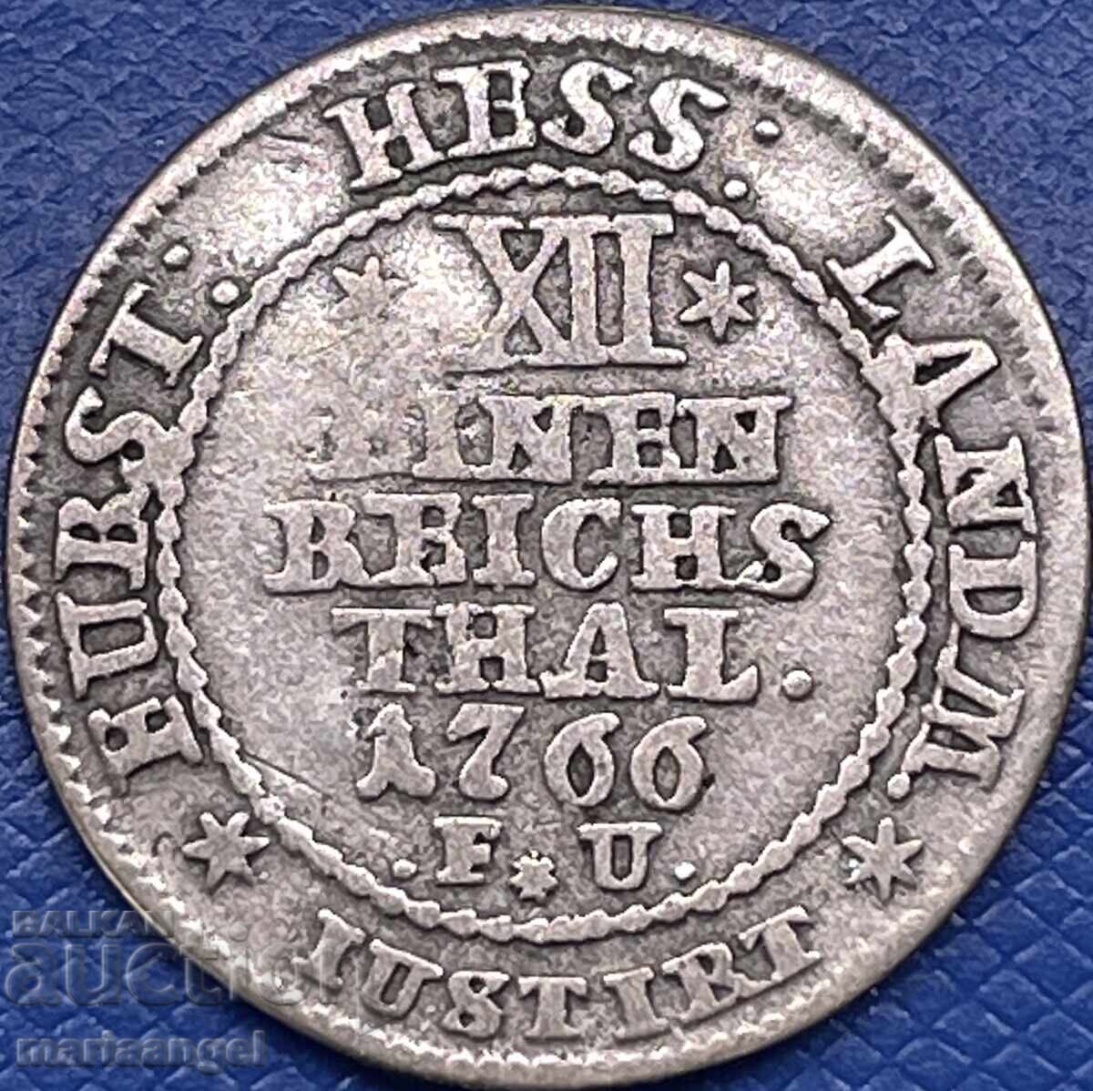 1/12 taler 1766 Germania Hessa Kassel argint - destul de rar - 7