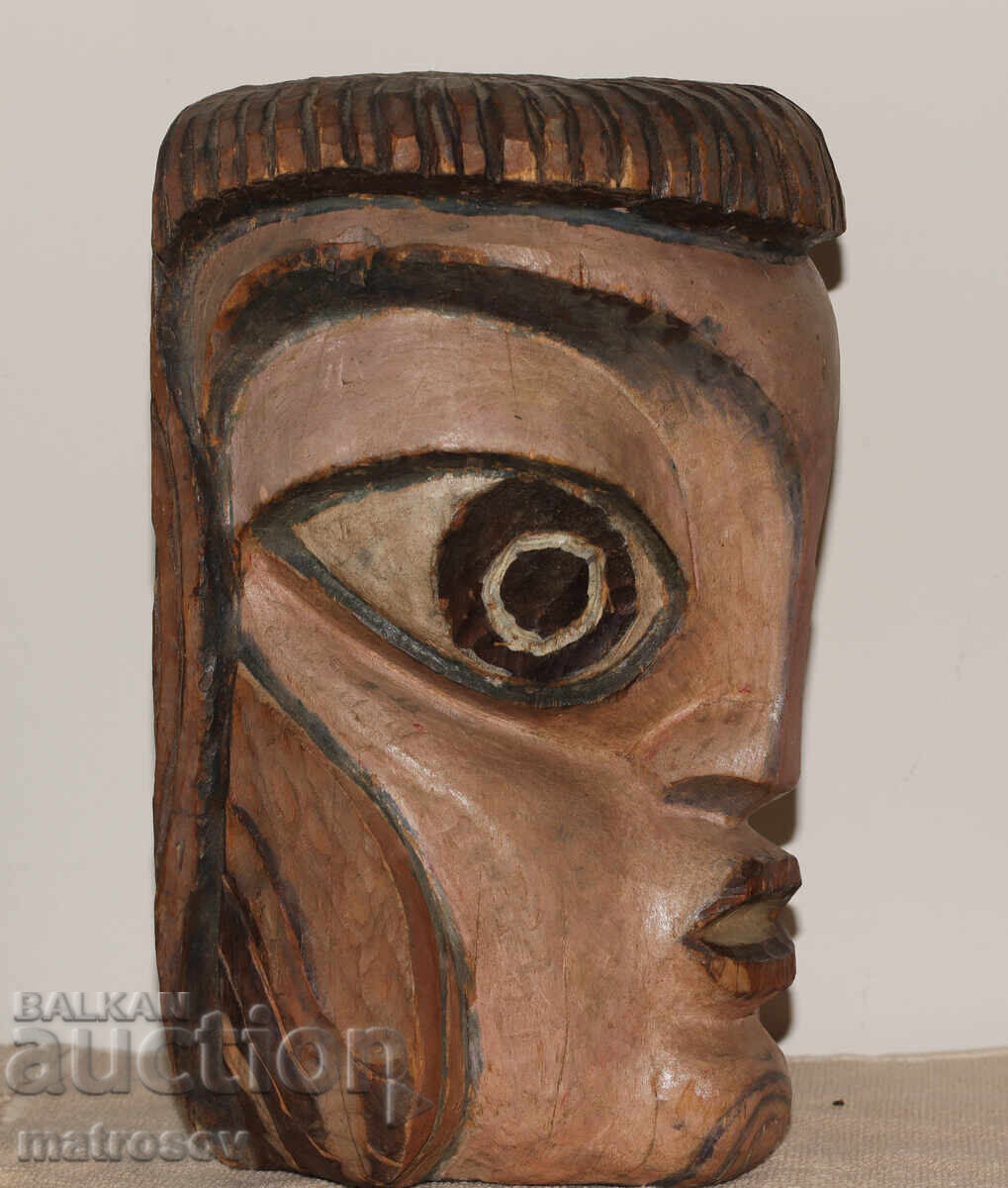 Auction  Author's Sculpture Wood Carving Face