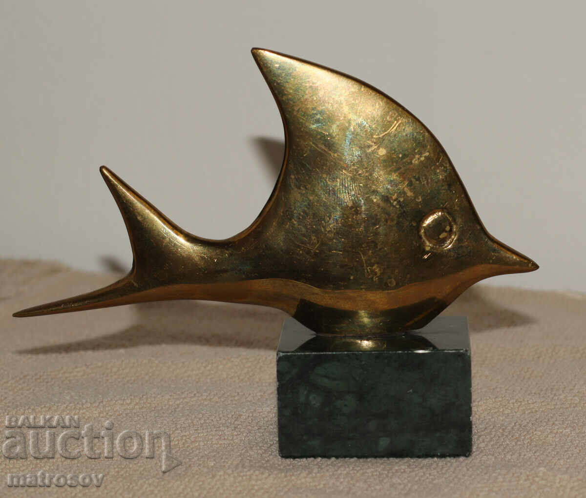 Αυθεντικό χάλκινο γλυπτό ψαριού με τιμή 180.00 BGN | € 92.03
