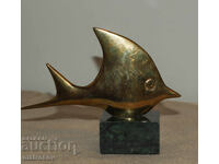 Sculptură de bronz originală, pește