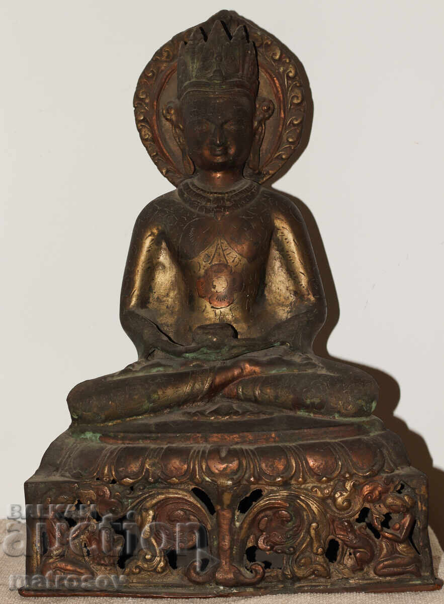 Παλαιό ασιατικό γλυπτό Βούδα χαλκός / ορείχαλκος με τιμή 600.00 BGN | € 306.78