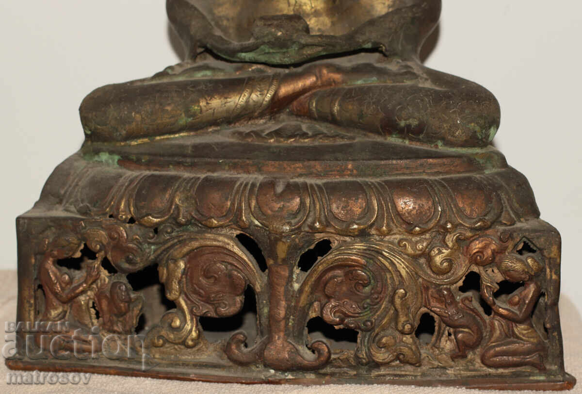 Παράδοση Παλαιό ασιατικό γλυπτό Βούδα χαλκός / ορείχαλκος