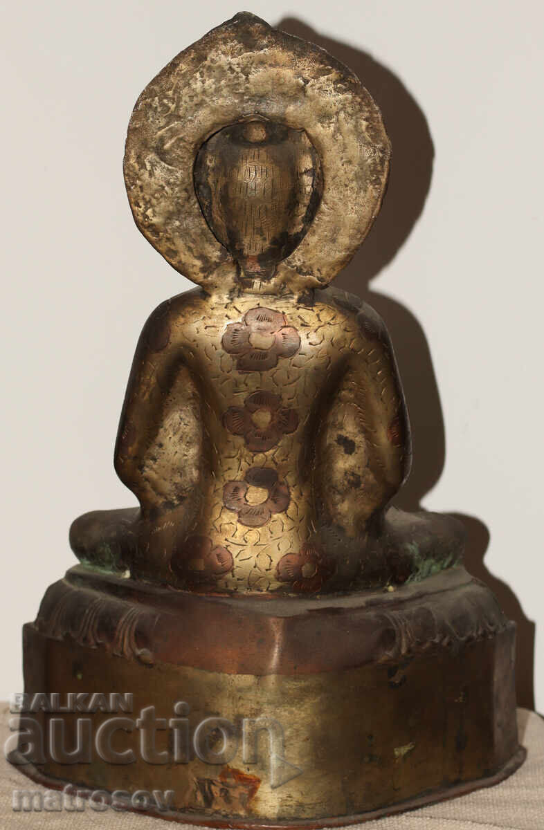 Παλαιό ασιατικό γλυπτό Βούδα χαλκός / ορείχαλκος - 6