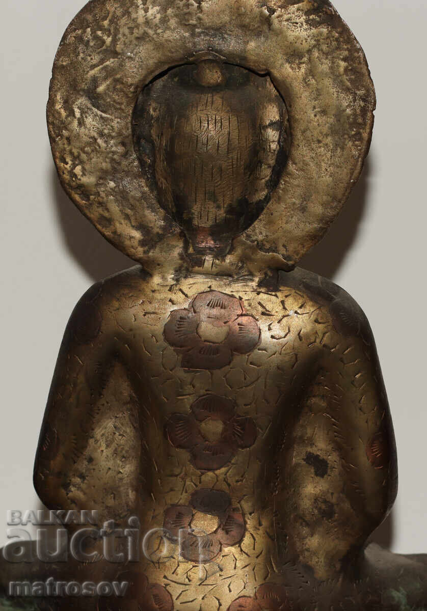 Παλαιό ασιατικό γλυπτό Βούδα χαλκός / ορείχαλκος - 7