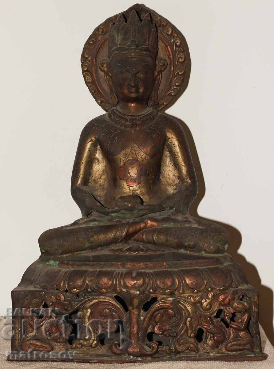 Παλαιό ασιατικό γλυπτό Βούδα χαλκός / ορείχαλκος