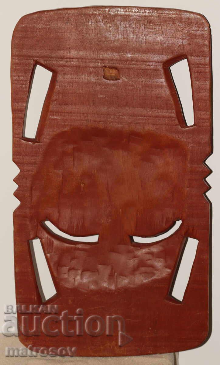 African Large Wall Sculpture Wood Carving Mask - 5