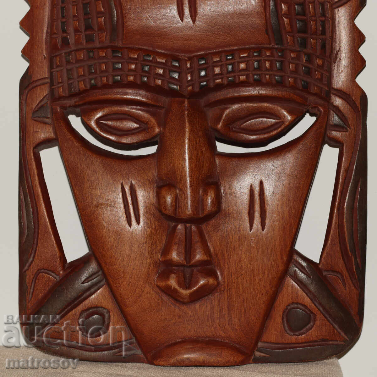 African Large Wall Sculpture Wood Carving Mask - 7