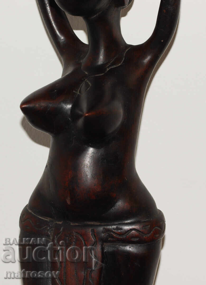 Παράδοση Αφρικανικό μεγάλο γλυπτό ξυλόγλυπτο άγαλμα γυμνό σώμα