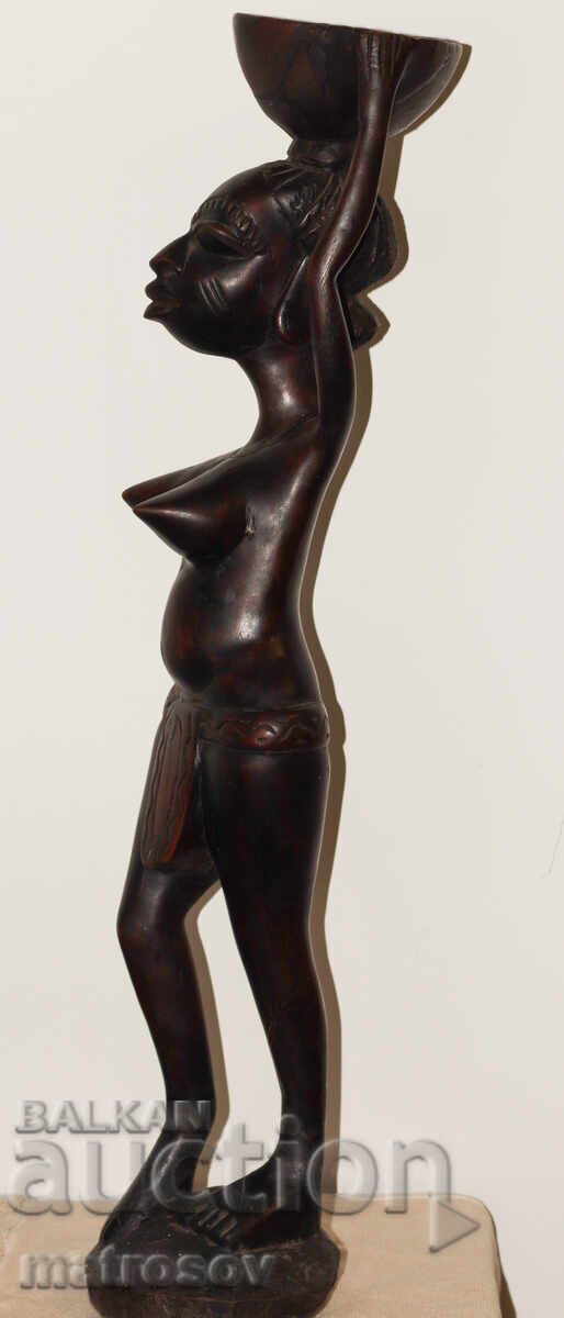 Αφρικανικό μεγάλο γλυπτό ξυλόγλυπτο άγαλμα γυμνό σώμα - 5